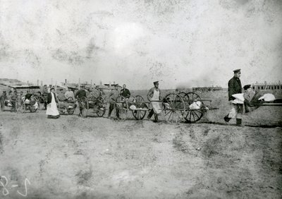 負傷した日露戦争、1904年の輸送 作： Russian Photographer